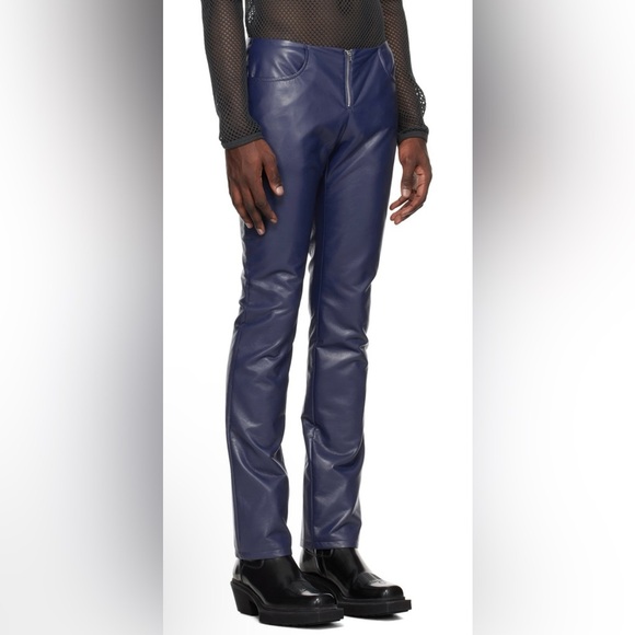 EUC Mowalola-True Blue faux leather pants. Size XS - Picture 2 of 12